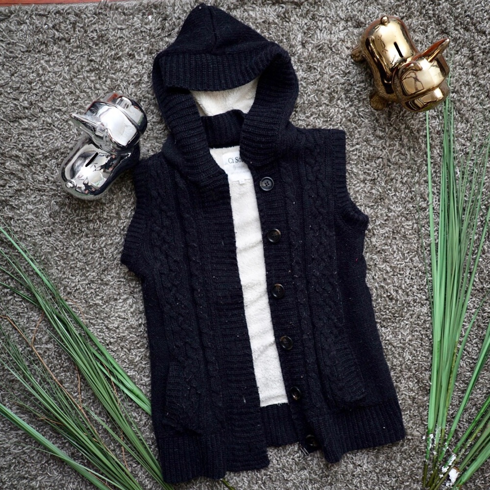 Vest Fur Knitted Sweater